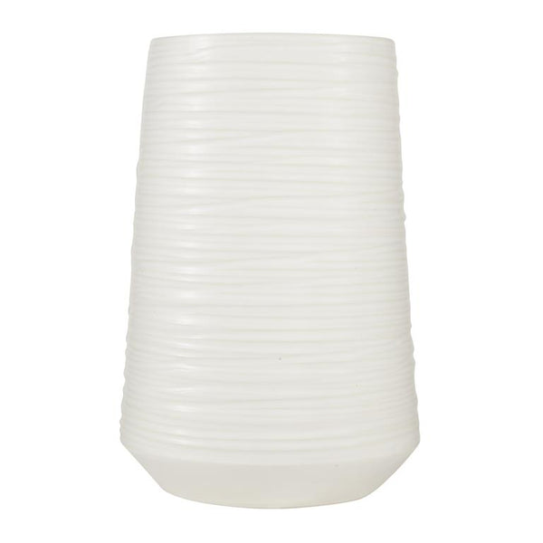 White Ribbed Vase
