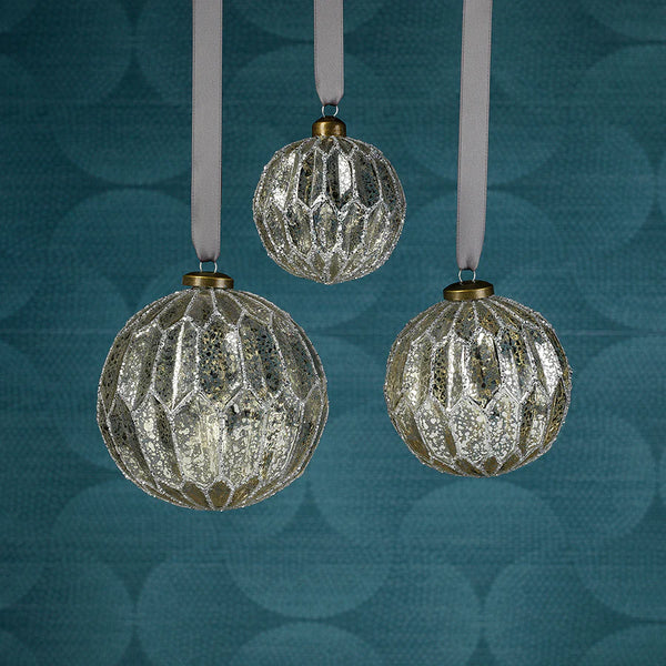Silver Glass Ornament