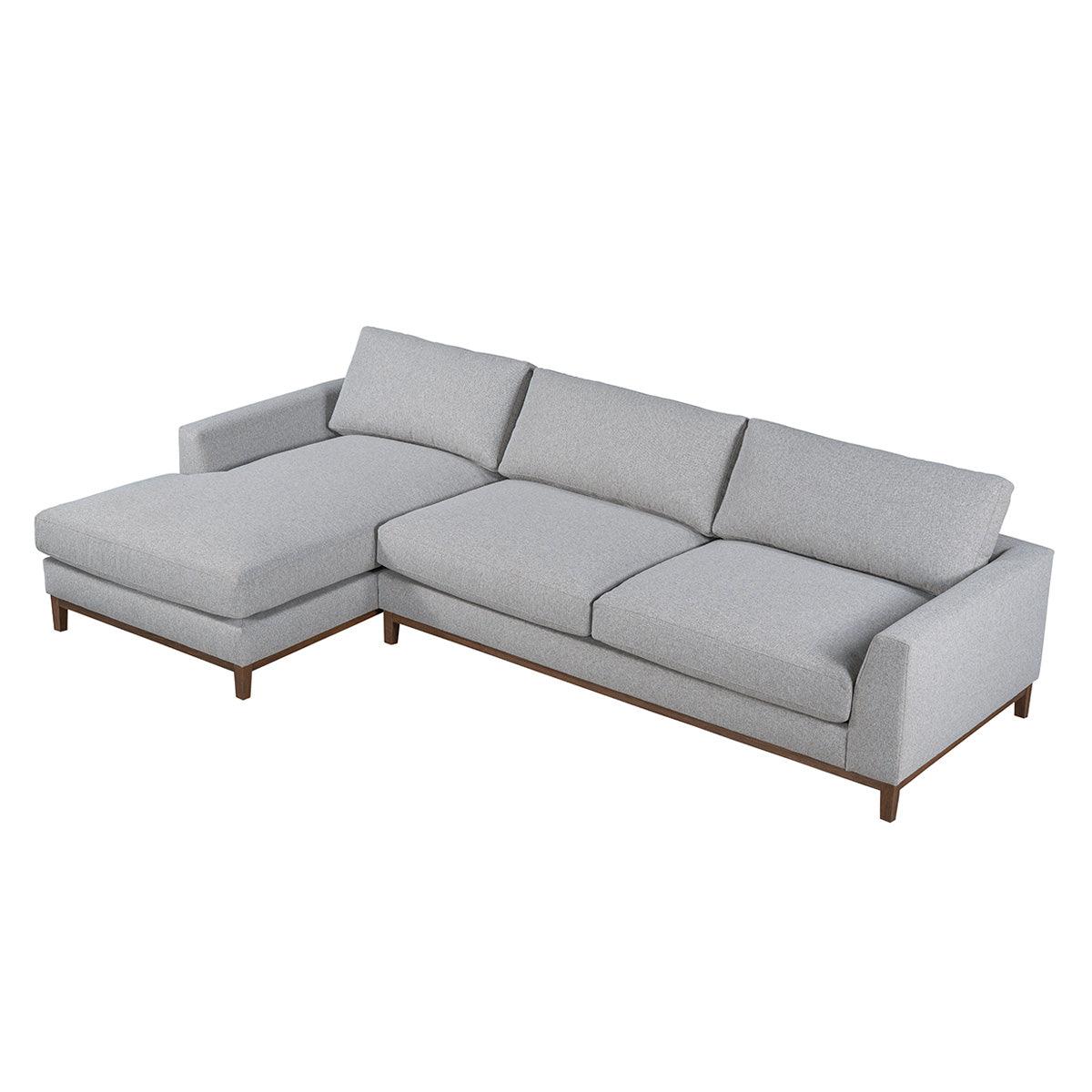 Everett Sectional, Grey, Left Arm Facing, Ash Wood | Grove Collective