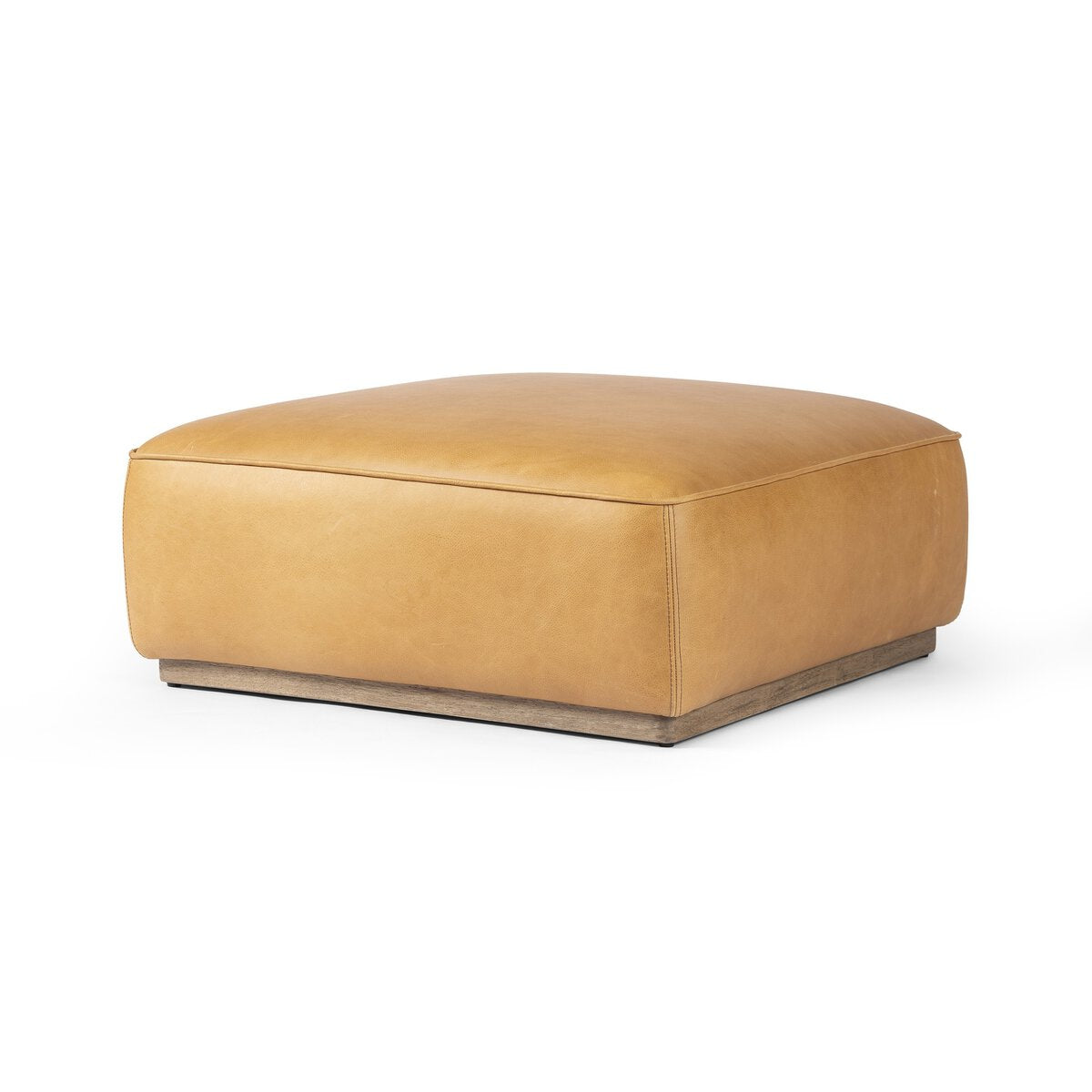 Sinclair Square Ottoman, Retro, Upholstered, Wood | Grove Collective