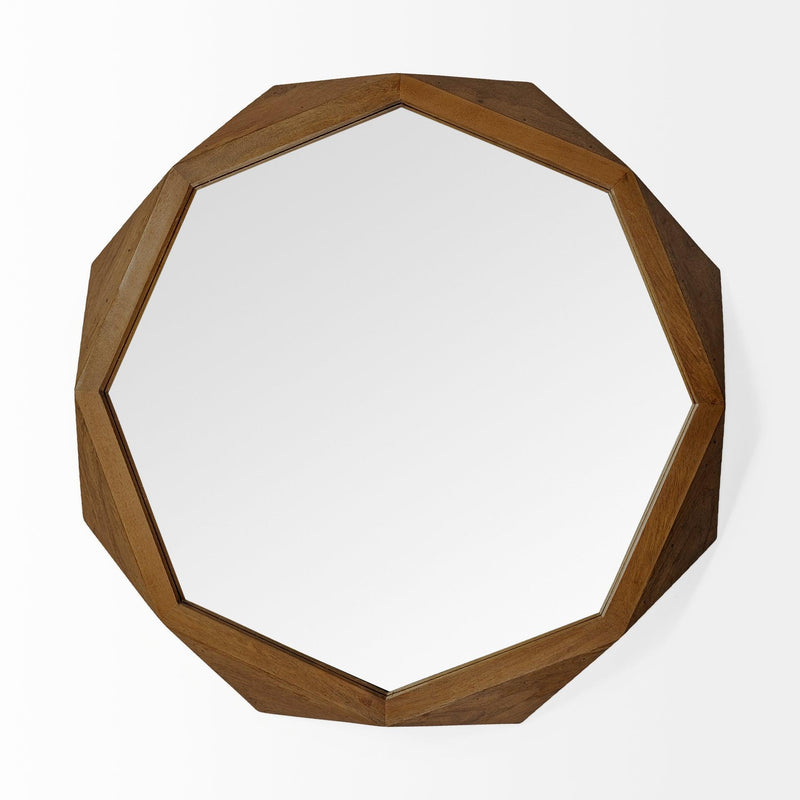 Aria Octagon Mirror - Brown - Grove Collective