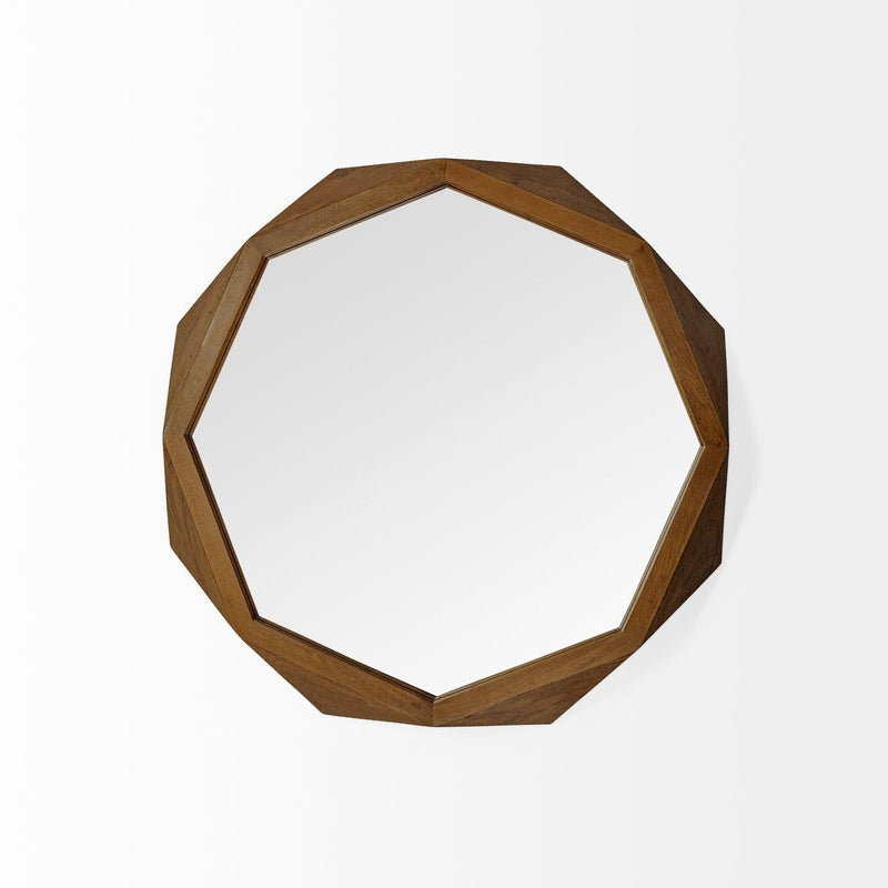 Aria Octagon Mirror - Brown - Grove Collective
