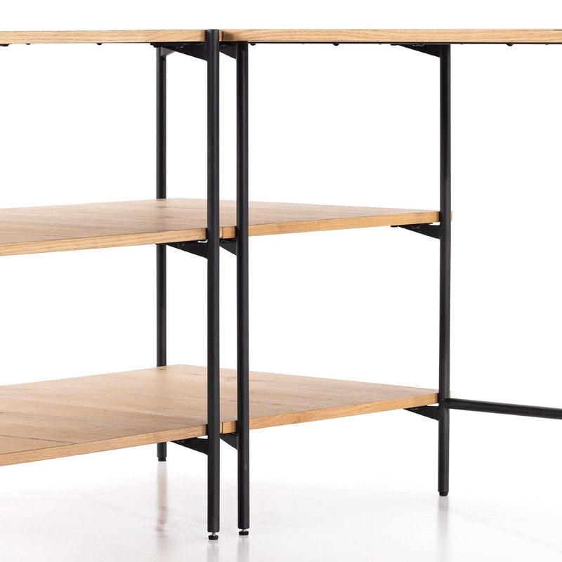 Eaton Modular Desk with Open Shelving Unit - Grove Collective