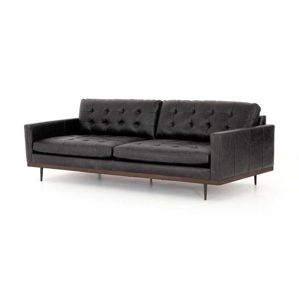 Mid century deals modern black couch