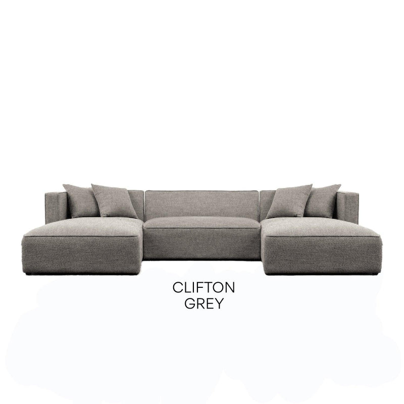 Clifton U-Shape Sectional - Grey - Grove Collective