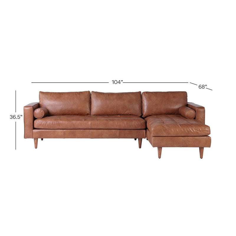 Dublin Leather Sectional - Grove Collective