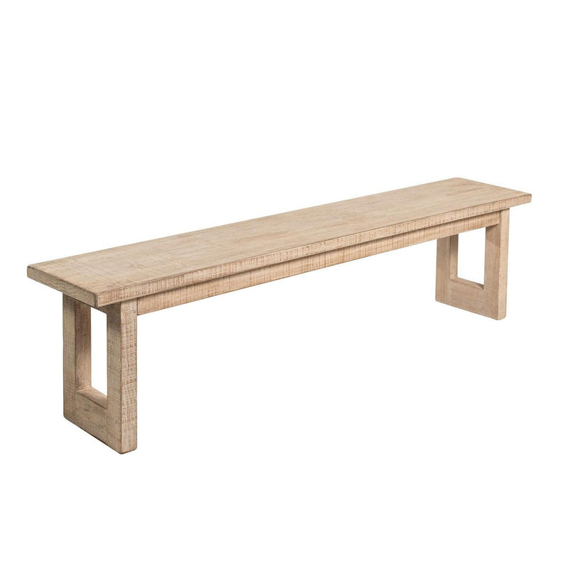 Pine Wood, Modern, White Wash, Jerome, Dining Bench | Grove Collective