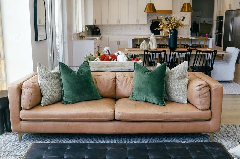 Olive Velvet Pillow - Grove Collective
