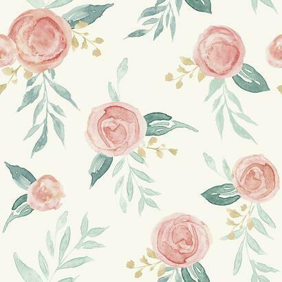 Watercolor Roses Wallpaper - Grove Collective