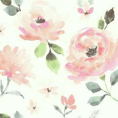 Watercolor Blooms Wallpaper - Grove Collective