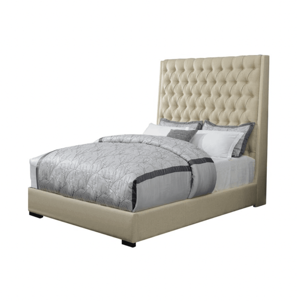Camille Cream Upholstered Bed - Grove Collective
