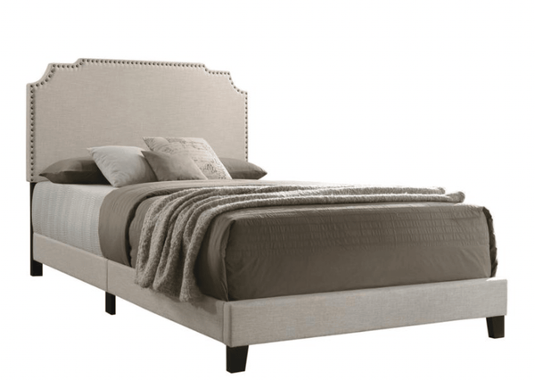 Tamarac Upholstered Beige Bed - Grove Collective