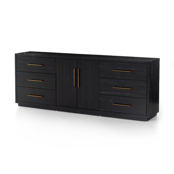 Large black outlet media console