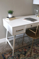 Transitional White Writing Desk - Grove Collective