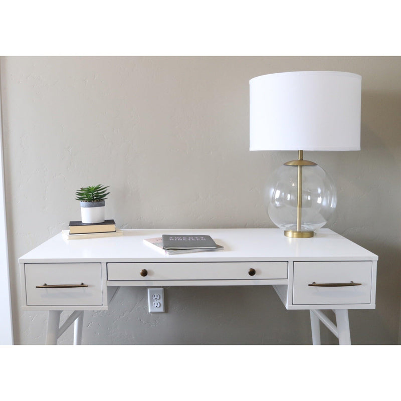 Transitional White Writing Desk - Grove Collective