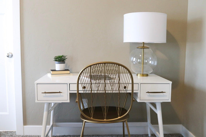 Transitional White Writing Desk - Grove Collective