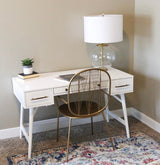 Transitional White Writing Desk - Grove Collective