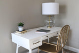 Transitional White Writing Desk - Grove Collective