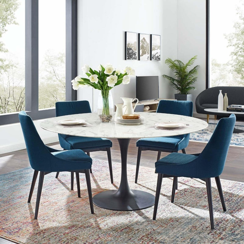 Liz Black Round Dining Table - Grove Collective