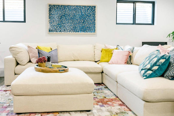 Beige Serene Modular Sofa/Sectional Ottoman - Grove Collective
