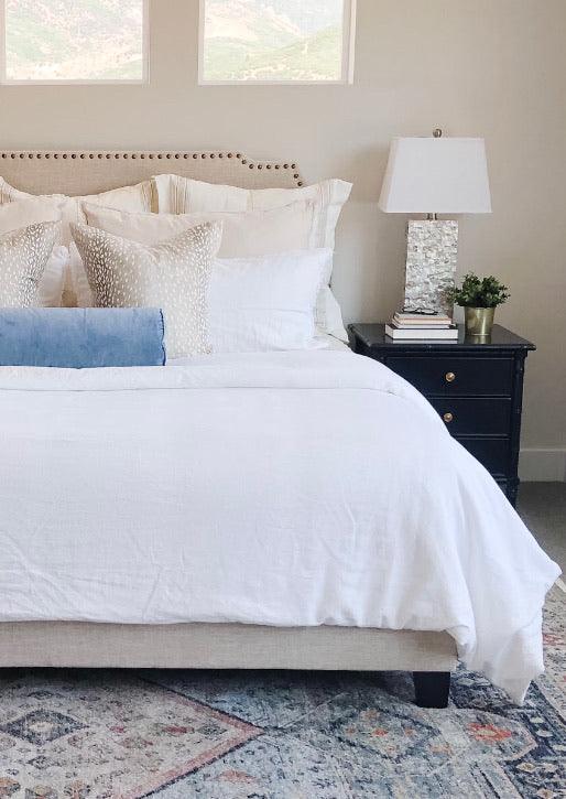 Tamarac Upholstered Beige Bed - Grove Collective