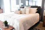 Tamarac Upholstered Grey Bed - Grove Collective