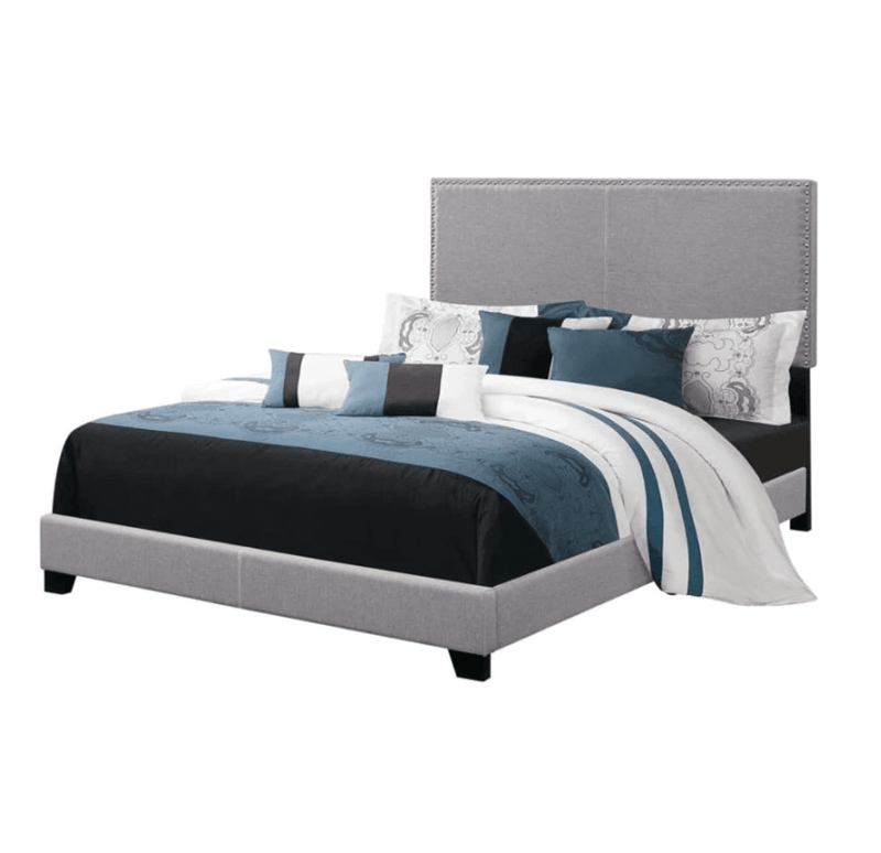 Boyd Upholstered Grey Bed - Grove Collective