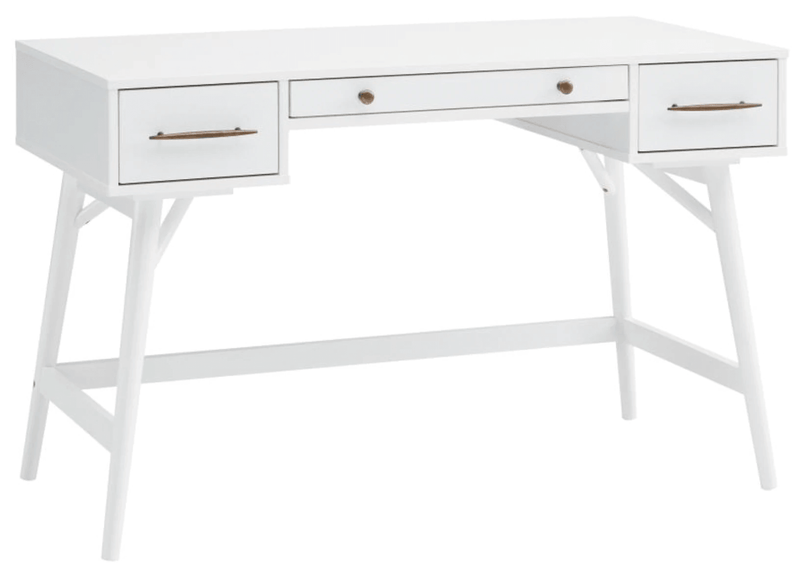Transitional White Writing Desk - Grove Collective